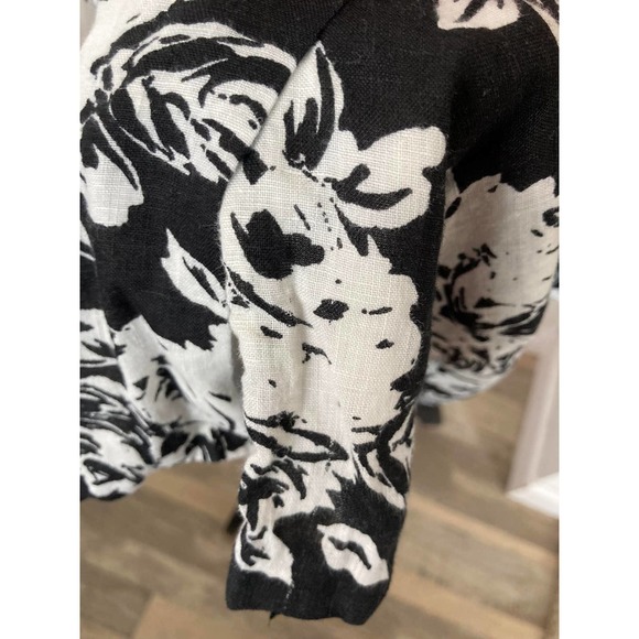 Lands' End Women's Black & White Floral  Sleeveless Dress, Size 10 - Picture 3 of 11